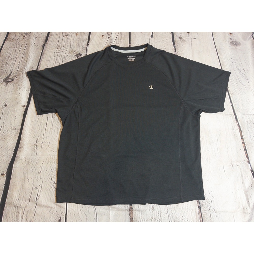 Champion Double Dry T-Shirt Mens 2XL Black Performance Short Sleeve Raglan‎